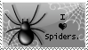 A stamp that says 'I love spiders'